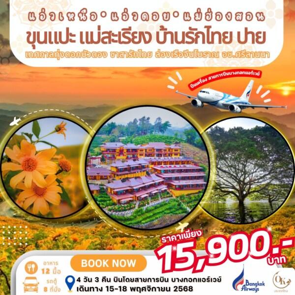RTW C44 ขุนแปะ บัวตอง ชาสา ปาย 4 วัน